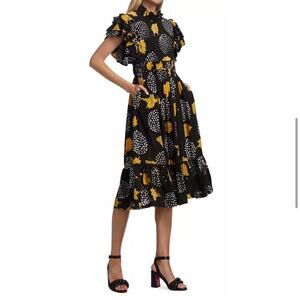Busayo Other Side of Midnight Ruffle Midi Dress Size XS